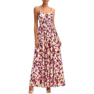 imagePRETTYGARDEN Womens Floral Maxi Dress Summer Outfits 2026 Spaghetti Strap Flowy Long Sundress Beach Vacation Boho DressesFloral Brown Beige