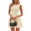 imagePRETTYGARDEN Summer Dresses for Women 2025 Elegant Classy A Line Business Casual Work Graduation Cocktail Short DressBeige