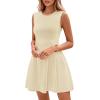 imagePRETTYGARDEN Summer Dresses for Women 2025 Elegant Classy A Line Business Casual Work Graduation Cocktail Short DressBeige