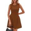 imagePRETTYGARDEN Summer Dresses for Women 2025 Elegant Classy A Line Business Casual Work Graduation Cocktail Short DressBrown
