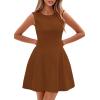 imagePRETTYGARDEN Summer Dresses for Women 2025 Elegant Classy A Line Business Casual Work Graduation Cocktail Short DressBrown