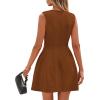 imagePRETTYGARDEN Summer Dresses for Women 2025 Elegant Classy A Line Business Casual Work Graduation Cocktail Short DressBrown