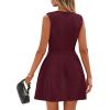 imagePRETTYGARDEN Summer Dresses for Women 2025 Elegant Classy A Line Business Casual Work Graduation Cocktail Short DressBurgundy