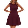 imagePRETTYGARDEN Summer Dresses for Women 2025 Elegant Classy A Line Business Casual Work Graduation Cocktail Short DressBurgundy