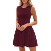 imagePRETTYGARDEN Summer Dresses for Women 2025 Elegant Classy A Line Business Casual Work Graduation Cocktail Short DressBurgundy