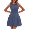 imagePRETTYGARDEN Summer Dresses for Women 2025 Elegant Classy A Line Business Casual Work Graduation Cocktail Short DressDusty Blue