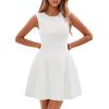 imagePRETTYGARDEN Summer Dresses for Women 2025 Elegant Classy A Line Business Casual Work Graduation Cocktail Short DressWhite