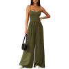 imagePRETTYGARDEN Summer Jumpsuits for Women Casual 2026 Wide Leg Date Night Rompers Sleeveless Beach Vacation One Piece OutfitsArmy Green
