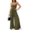 imagePRETTYGARDEN Summer Jumpsuits for Women Casual 2026 Wide Leg Date Night Rompers Sleeveless Beach Vacation One Piece OutfitsArmy Green
