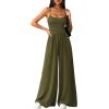 imagePRETTYGARDEN Summer Jumpsuits for Women Casual 2026 Wide Leg Date Night Rompers Sleeveless Beach Vacation One Piece OutfitsArmy Green