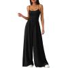 imagePRETTYGARDEN Summer Jumpsuits for Women Casual 2026 Wide Leg Date Night Rompers Sleeveless Beach Vacation One Piece OutfitsBlack