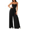 imagePRETTYGARDEN Summer Jumpsuits for Women Casual 2026 Wide Leg Date Night Rompers Sleeveless Beach Vacation One Piece OutfitsBlack