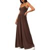 imagePRETTYGARDEN Summer Jumpsuits for Women Casual 2026 Wide Leg Date Night Rompers Sleeveless Beach Vacation One Piece OutfitsBrown