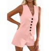 imagePRETTYGARDEN 2 Piece Sets for Women Spring Fashion 2026 Button Vest Tops High Waist Shorts Summer Business Casual OutfitsPink