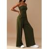 imagePRETTYGARDEN Summer Sets Women 2 Piece Outfits Asymmetrical Tube Tops and Pants Beach Vacation Airport Matching Lounge SetArmy Green