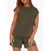 imagePRETTYGARDEN Womens 2 Piece Lounge Shorts Sets 2026 Summer Travel Outfits Casual Beach Vacation Clothes Spring SweatsuitsArmy Green