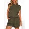 imagePRETTYGARDEN Womens 2 Piece Lounge Shorts Sets 2026 Summer Travel Outfits Casual Beach Vacation Clothes Spring SweatsuitsArmy Green