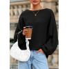 imagePRETTYGARDEN Fall Sweaters for Women 2025 Oversized Boat Neck Pullover Long Sleeve Knit Tops Cozy Winter Fashion ClothingBlack