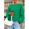imagePRETTYGARDEN Fall Sweaters for Women 2025 Oversized Boat Neck Pullover Long Sleeve Knit Tops Cozy Winter Fashion ClothingGreen