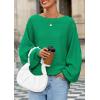 imagePRETTYGARDEN Fall Sweaters for Women 2025 Oversized Boat Neck Pullover Long Sleeve Knit Tops Cozy Winter Fashion ClothingGreen