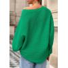 imagePRETTYGARDEN Fall Sweaters for Women 2025 Oversized Boat Neck Pullover Long Sleeve Knit Tops Cozy Winter Fashion ClothingGreen