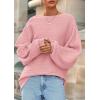 imagePRETTYGARDEN Fall Sweaters for Women 2025 Oversized Boat Neck Pullover Long Sleeve Knit Tops Cozy Winter Fashion ClothingPink