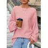 imagePRETTYGARDEN Fall Sweaters for Women 2025 Oversized Boat Neck Pullover Long Sleeve Knit Tops Cozy Winter Fashion ClothingPink