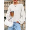 imagePRETTYGARDEN Fall Sweaters for Women 2025 Oversized Boat Neck Pullover Long Sleeve Knit Tops Cozy Winter Fashion ClothingWhite