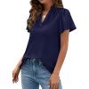 imagePRETTYGARDEN Womens 2026 Summer Blouses Dressy Casual Ruffle Cap Sleeve V Neck Business Work Trendy Cute Tops Spring OutfitsRoyal Blue