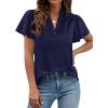 imagePRETTYGARDEN Womens 2026 Summer Blouses Dressy Casual Ruffle Cap Sleeve V Neck Business Work Trendy Cute Tops Spring OutfitsRoyal Blue