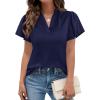 imagePRETTYGARDEN Womens 2026 Summer Blouses Dressy Casual Ruffle Cap Sleeve V Neck Business Work Trendy Cute Tops Spring OutfitsRoyal Blue
