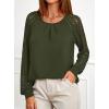 imagePRETTYGARDEN Womens Long Sleeve Shirts Lace Tops 2025 Fall Fashion Outfits Dressy Casual Blouses Work ClothesArmy Green