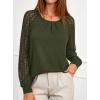 imagePRETTYGARDEN Womens Long Sleeve Shirts Lace Tops 2025 Fall Fashion Outfits Dressy Casual Blouses Work ClothesArmy Green