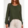 imagePRETTYGARDEN Womens Long Sleeve Shirts Lace Tops 2025 Fall Fashion Outfits Dressy Casual Blouses Work ClothesArmy Green