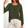 imagePRETTYGARDEN Womens Long Sleeve Shirts Lace Tops 2025 Fall Fashion Outfits Dressy Casual Blouses Work ClothesArmy Green