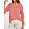 imagePRETTYGARDEN Womens Long Sleeve Shirts Lace Tops 2025 Fall Fashion Outfits Dressy Casual Blouses Work ClothesCoral Pink
