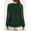 imagePRETTYGARDEN Womens Long Sleeve Shirts Lace Tops 2025 Fall Fashion Outfits Dressy Casual Blouses Work ClothesDark Green