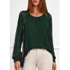 imagePRETTYGARDEN Womens Long Sleeve Shirts Lace Tops 2025 Fall Fashion Outfits Dressy Casual Blouses Work ClothesDark Green