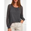 imagePRETTYGARDEN Womens Long Sleeve Shirts Lace Tops 2025 Fall Fashion Outfits Dressy Casual Blouses Work ClothesGrey