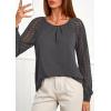 imagePRETTYGARDEN Womens Long Sleeve Shirts Lace Tops 2025 Fall Fashion Outfits Dressy Casual Blouses Work ClothesGrey