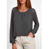 imagePRETTYGARDEN Womens Long Sleeve Shirts Lace Tops 2025 Fall Fashion Outfits Dressy Casual Blouses Work ClothesGrey