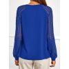 imagePRETTYGARDEN Womens Long Sleeve Shirts Lace Tops 2025 Fall Fashion Outfits Dressy Casual Blouses Work ClothesRoyal Blue
