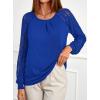 imagePRETTYGARDEN Womens Long Sleeve Shirts Lace Tops 2025 Fall Fashion Outfits Dressy Casual Blouses Work ClothesRoyal Blue
