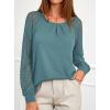 imagePRETTYGARDEN Womens Long Sleeve Shirts Lace Tops 2025 Fall Fashion Outfits Dressy Casual Blouses Work ClothesTeal