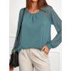 imagePRETTYGARDEN Womens Long Sleeve Shirts Lace Tops 2025 Fall Fashion Outfits Dressy Casual Blouses Work ClothesTeal