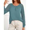 imagePRETTYGARDEN Womens Long Sleeve Shirts Lace Tops 2025 Fall Fashion Outfits Dressy Casual Blouses Work ClothesTeal