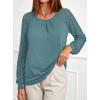imagePRETTYGARDEN Womens Long Sleeve Shirts Lace Tops 2025 Fall Fashion Outfits Dressy Casual Blouses Work ClothesTeal