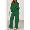 imagePRETTYGARDEN Womens 2 Piece Outfits Fall Sweatsuits Oversized Hoodies Wide Leg Sweatpants Tracksuits Lounge Matching SetsGreen