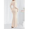 imagePRETTYGARDEN Womens Fall Fashion 2025 Long Sleeve Maxi Dress Ribbed Knit Boat Neck Bodycon Casual Dresses Going Out OutfitsBeige