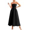 imagePRETTYGARDEN Cocktail Dresses for Women 2026 Summer Formal Elegant Tube Top Strapless Spring Wedding Guest Party Midi DressBlack